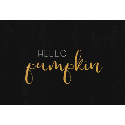 «Hello Pumpkin», art textuel sur toile tendue