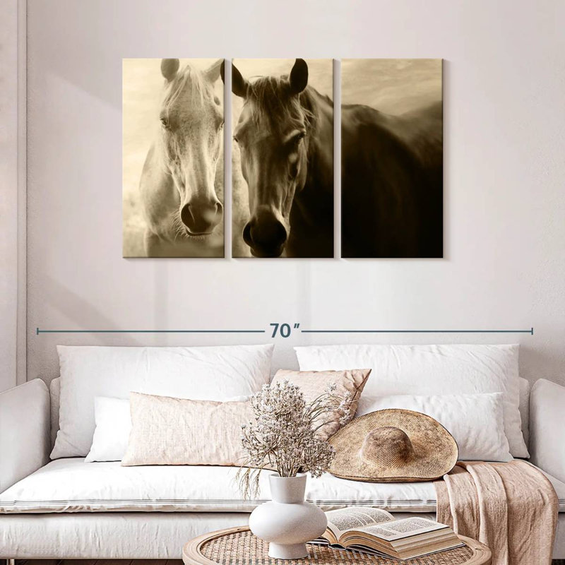 Brampt Sepia Horses, 28" H x 45" W
