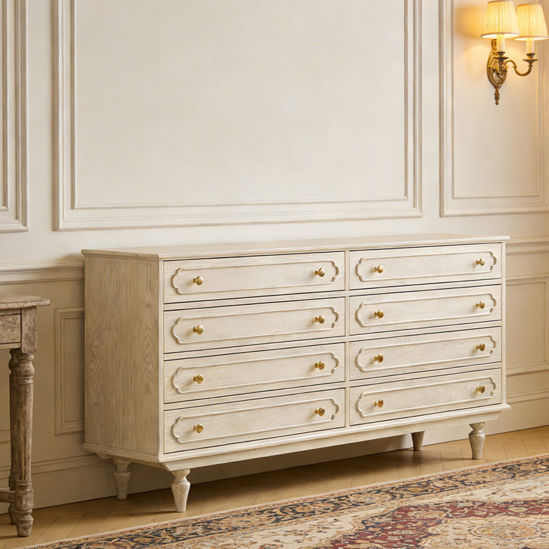 Sturdy Solid Wood 8-drawer Storage Cabinet