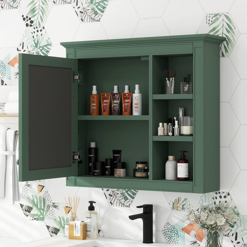 Armoire de salle de bain murale Zandon, Vert
