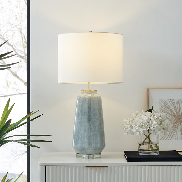 Iasha Table Lamp - Blue / White (top part cracked off)
