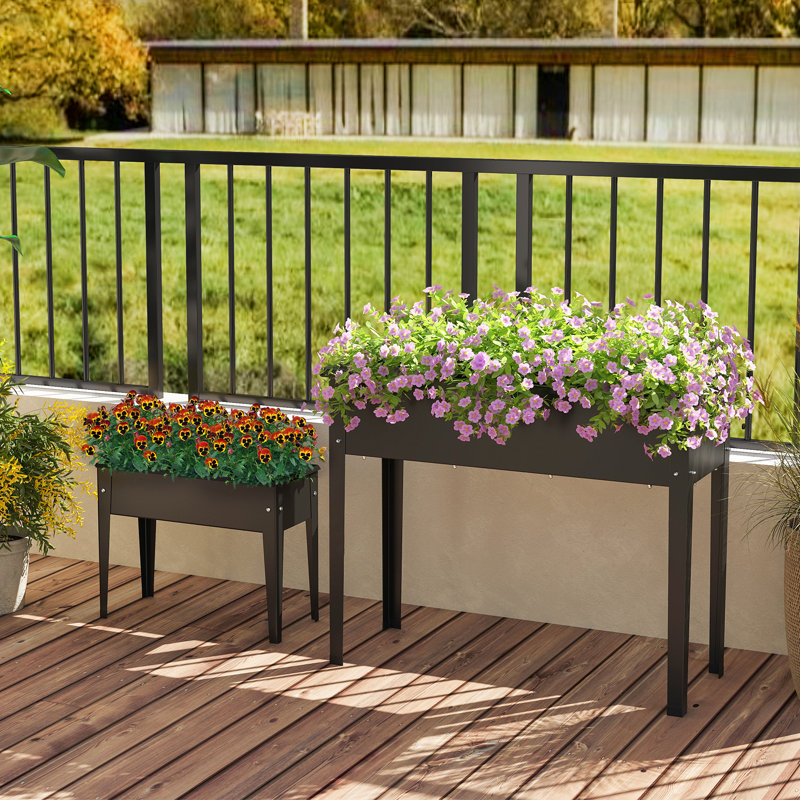 Pot à fleurs surélevé en métal Nasiar, H 18 po x l 24 po x P 11 po