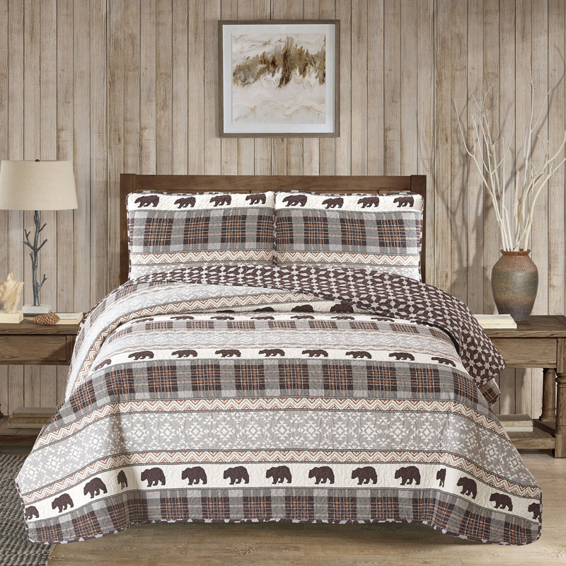 Dalia Geometric Shapes Quilt, Full/Queen Quilt + 2 Shams