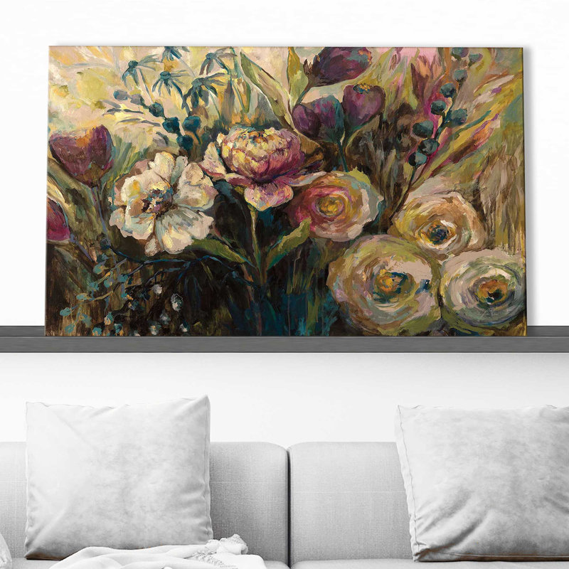 Jardin d'été - Peinture, Toile tendue, H 18 po x l 30 po x P 1 po