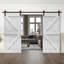 Porte de grange double à panneaux en bois teinté K Series avec ensemble de quincaillerie coulissante-86649011-86648992