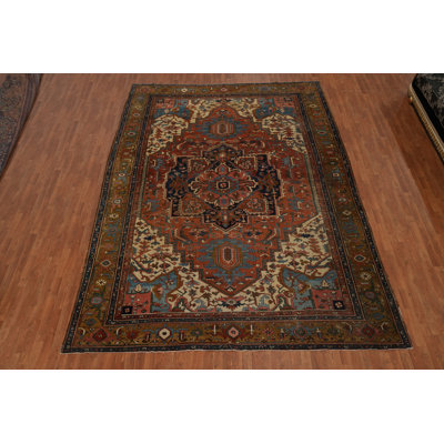 Pre-1900 Vegetable Dye Traditional Large Rug 10x14