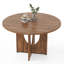Table de salle à manger ronde pour 4 à 6 personnes, table de salle à manger moderne avec base piédestal robuste, table circulaire en bois pour salle à manger, brun-1798812402