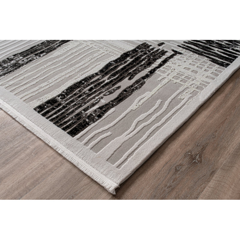 Nastase Cotton Abstract Rug, Rectangle 2'7" x 5'