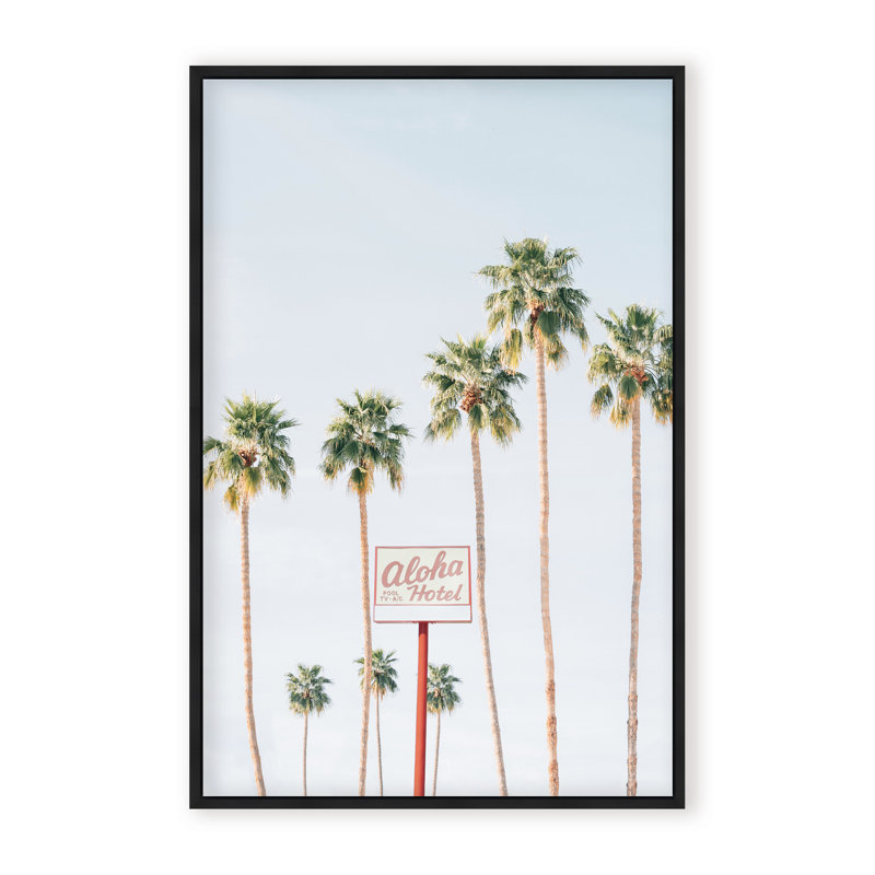 Coastal Retreat Aloha Hotel by  - Picture Frame Photograph on Paper, 48" H x 32" W x 1.125" D, Beige, Framed Matted Print