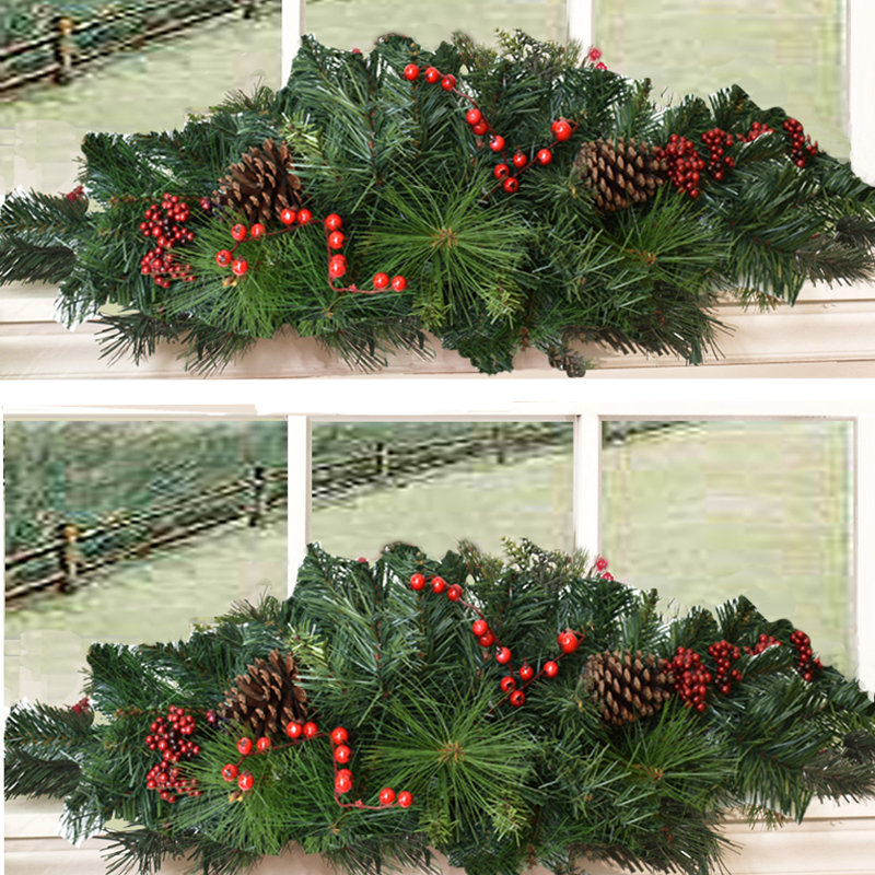 Faux Pine and Berry Christmas Swag