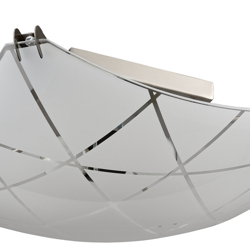 Modern Gold Ceiling Light with Square Curving Shade Dimmable, Brushed Nickel