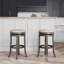 Tabouret 30 ", patiné, assise en tissu-697749338