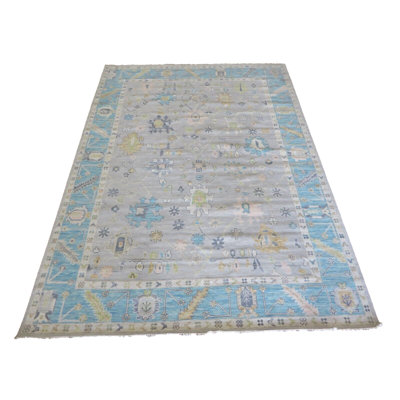 Tapis unique gris de 10 pi x 14 pi One-of-a-Kind