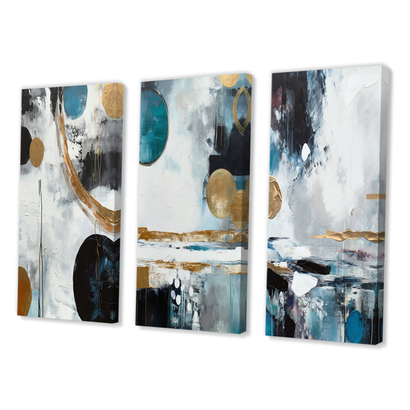 " Exploring Boho Volume " 3 - Pieces, Wrapped Canvas, 28" H x 36" W