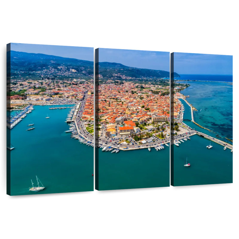 Lefkada Aerial View, 32" H x 50" W