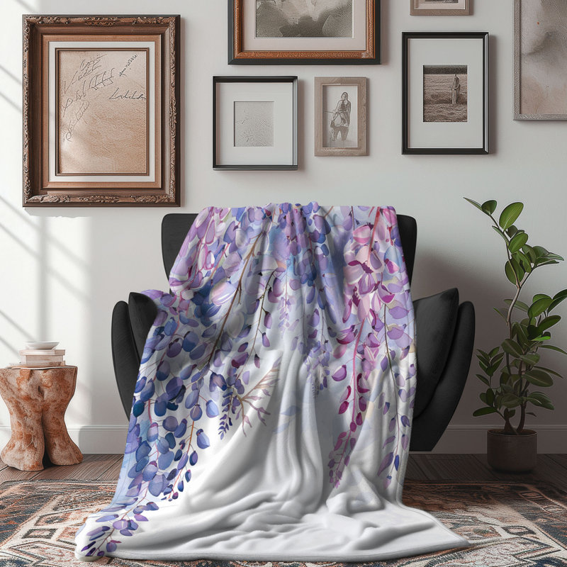Subtle Blossom Motifs - 1 pièce Sherpa Premium, Grand lit
