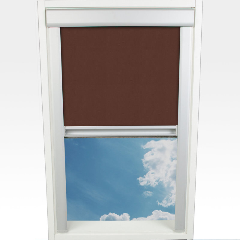 Cordless Blackout Arch Blind, 77 x 136cm, Brown/Silver