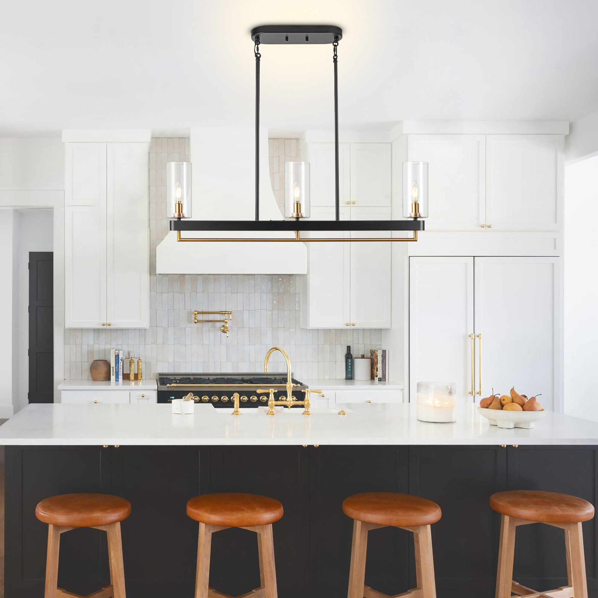 17 Stories Boydtown 3 Light Dimmable Kitchen Table Light Black Dining