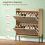 Armoire de rangement pour chaussures peu encombrante, acier et panneau de particules, Boho Chic pour vestibules