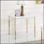 Table de bout de salon moderne et moderne avec finition blanche et dorée, mobilier de maison glamour pour un décor élégant