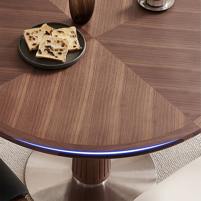 Hokku Designs Walnut Round Solid Wood Dining table - Wayfair Canada