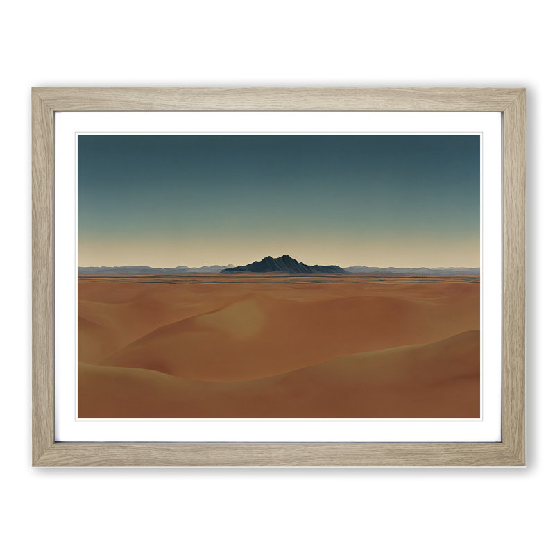 Animated Desert - Single Picture Frame Print, 25cm H x 34cm W x 2cm D, Oak Framed