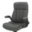 Fauteuil de bureau ergonomique en similicuir - Fauteuil de direction ultra rembourré avec accoudoirs rabattables, réglable en hauteur, inclinable et roulettes lisses, gris