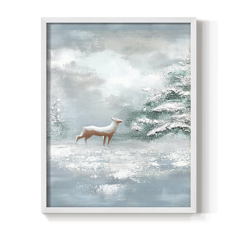 «Christmas Holiday Art», reproduction encadrée CLXI, H 11 po x l 9 po, Blanc
