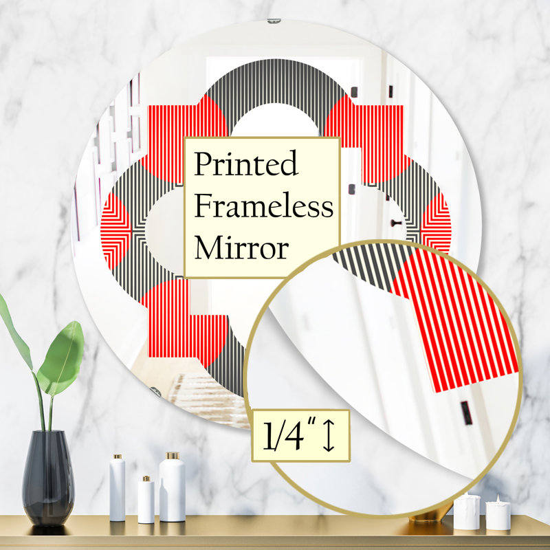 Miroir mural quadrilobe quadrilobe, H 31,5 po x l po