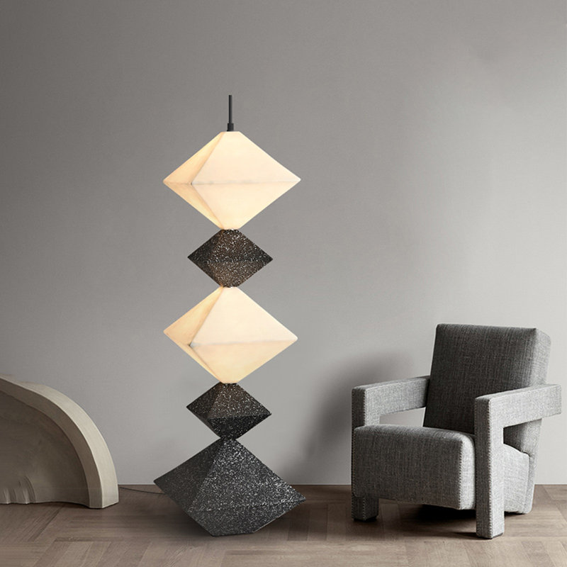 Resin Frameless Home Abstract Floor Lamp, Black 