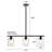 3-Light Dimmable Kitchen Island Modern Linear Chandelier with Clear Glass Shade-150308780