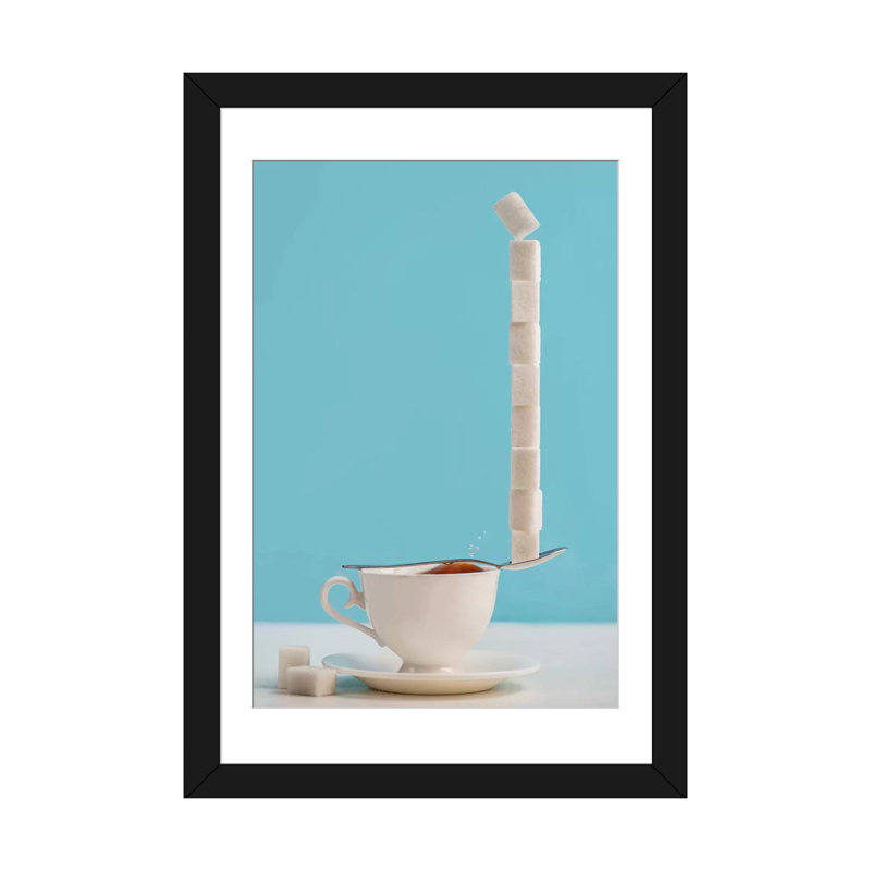 « doux tooth », reproduction d’impression sur toile, H 32 po x l 24 po x P 1 po, Papier d'art encadré noir, Blanc