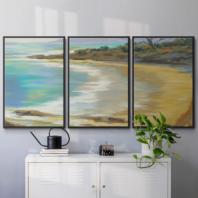 «Rocky Point», reproduction sur toile 3 pièces, H 40 po x l 78 po x P 2 po, Noir