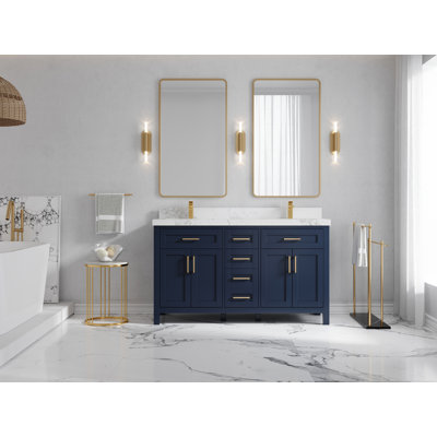 Cambridge 60"" Double Bathroom Vanity Set -  Everly Quinn, 2FF8A5EE834B4A6A883D85E3B9AFFEA8