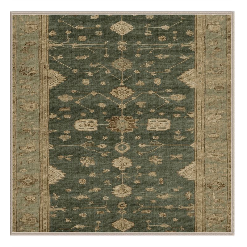 Tapis brun lavable à la machine, Carré 5 pi
