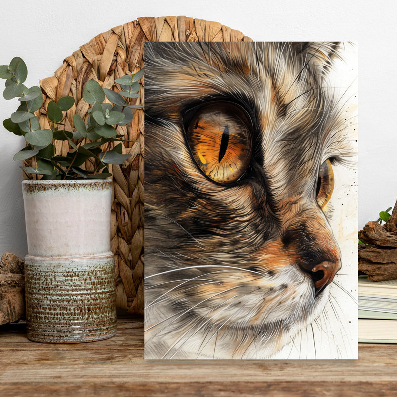 Art mural Intense Feline Gaze, H 18 po x l 12 po