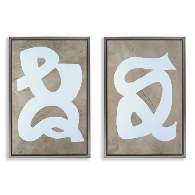 «Abstract Squiggle Line», ensemble de 2 toiles flottantes encadrées par Vanna Lam