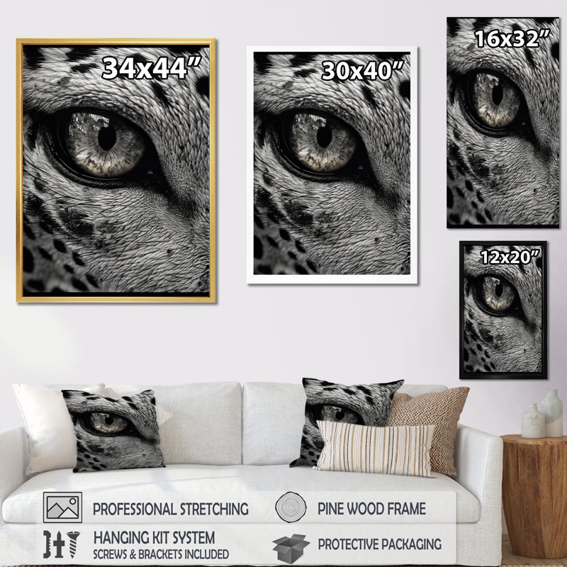 Oeil de tigre féroce - reproduction sur toile, 32" H x 16" W, Toile tendue