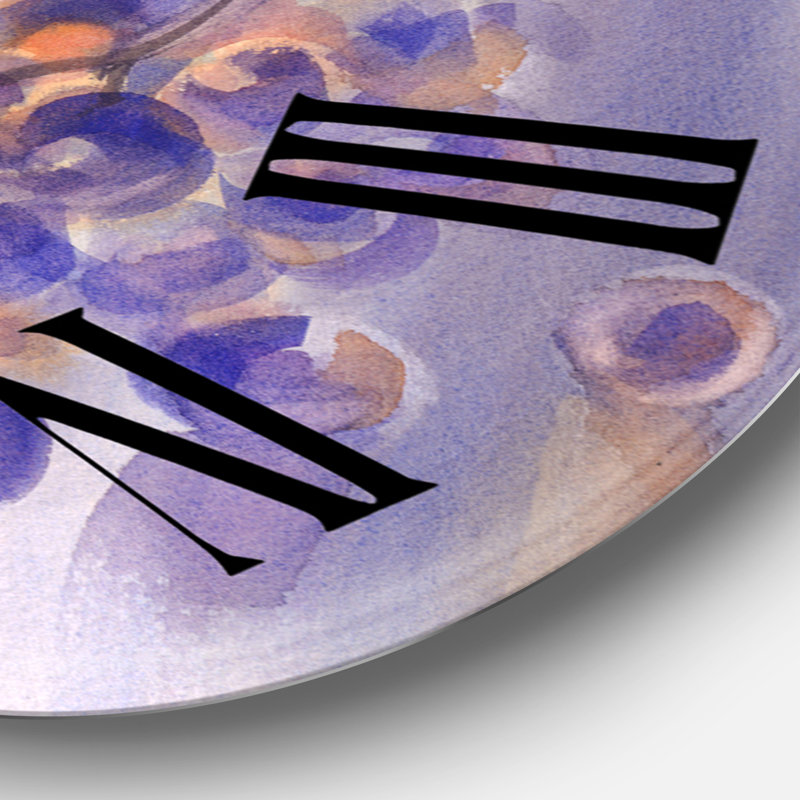 Impression peinte d'une grappe de raisins mauves - Horloge murale traditionnelle, Grand