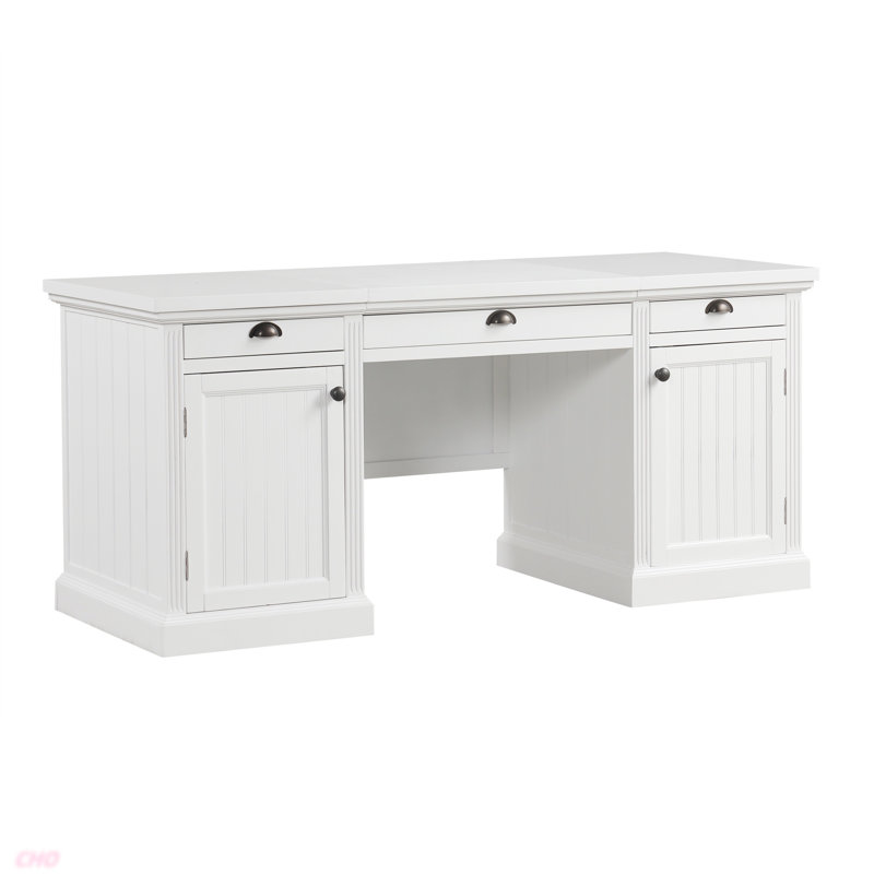 67''Modern Executive Desk,Computer Desk With 2 Storage Cabinet And 3 Drawers, Rectangle Home Office Desk With Back ,Reading Desk,Writing Table,Workstation For Home Office,Living Room,Study
