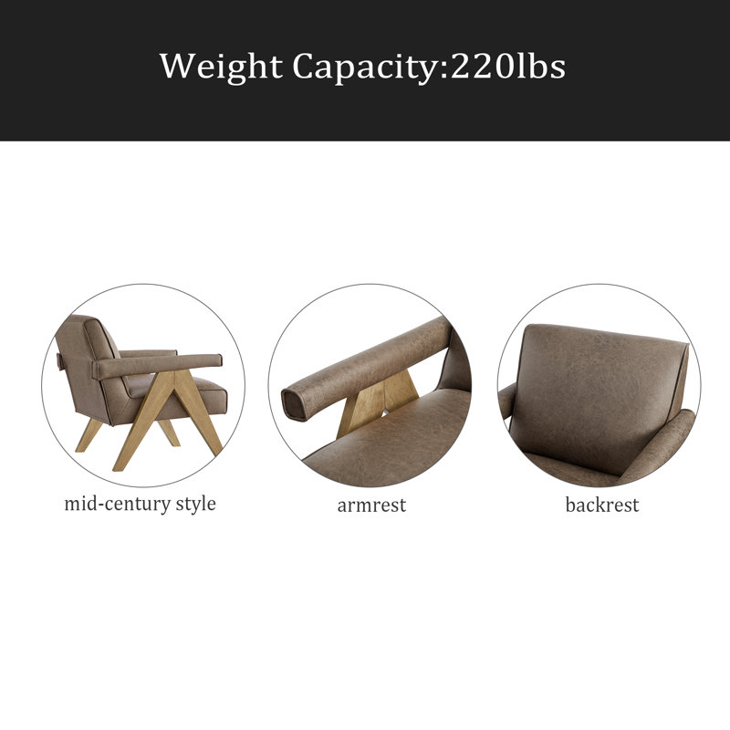 Fauteuil moderne en similicuir, Espresso