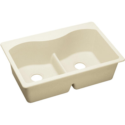 Évier de cuisine à double cuve avec division aqua l 33 po x l 22 po Quartz Luxe