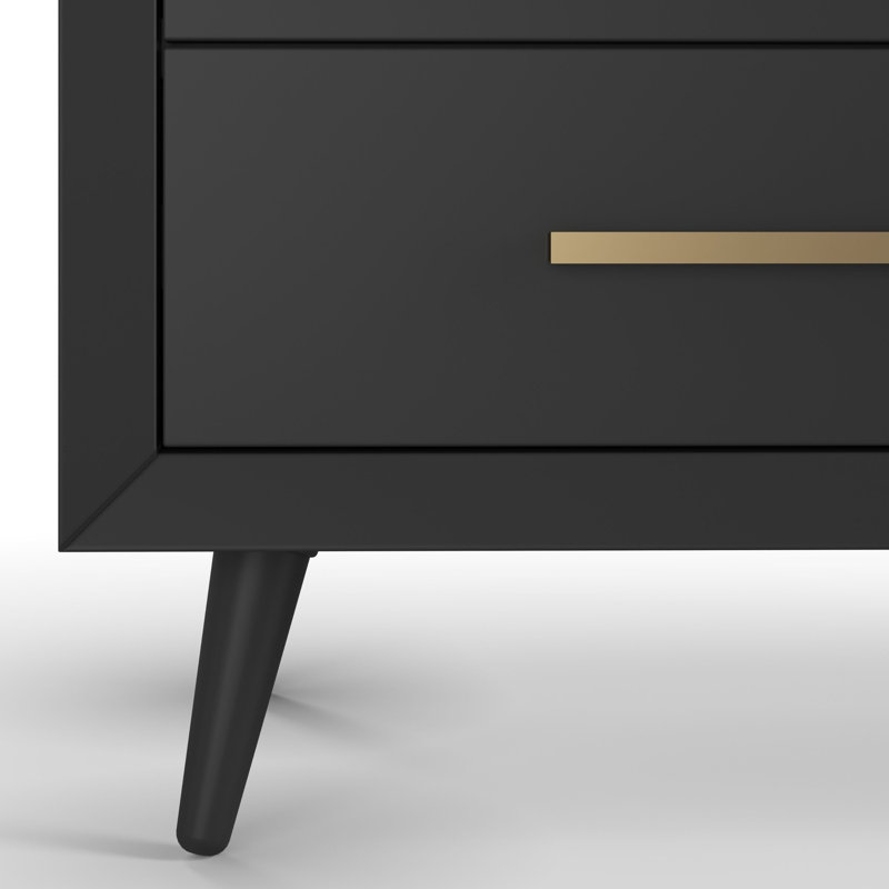 Commode double 6 tiroirs Cranbrook, Noir ébène