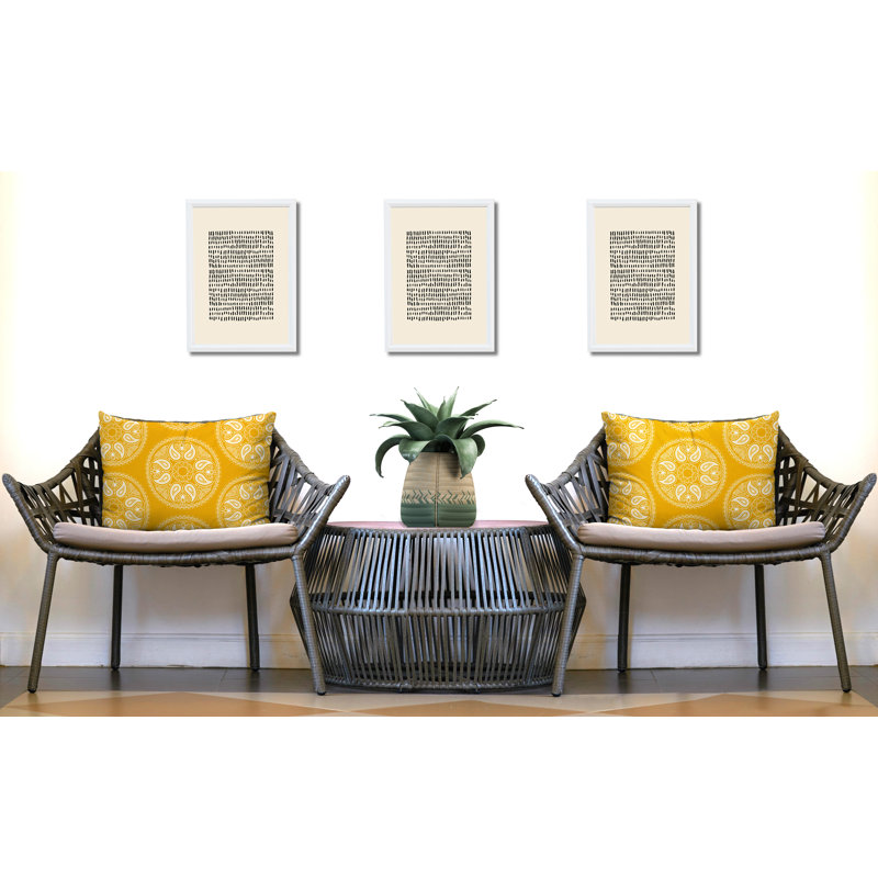 Paisley Outdoor Reversible Throw Pillow, Yellow