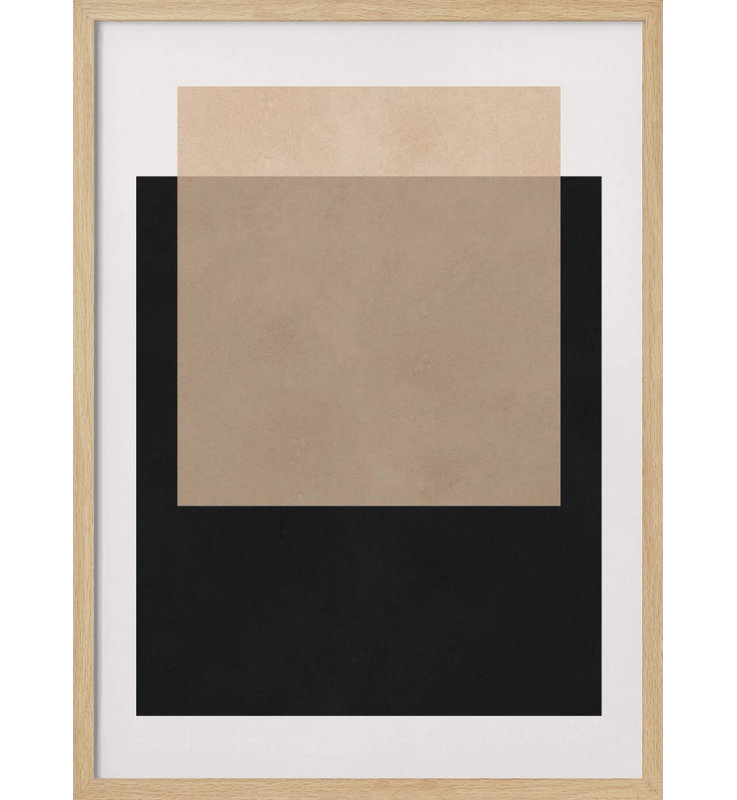 "Géométrie superposée", art mural encadré, Beige, H 14 po x l 10 po