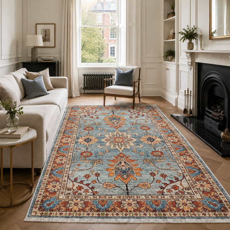 Oriental Cotton and Chenille Flatweave Area Rug, 155 x 230 cm