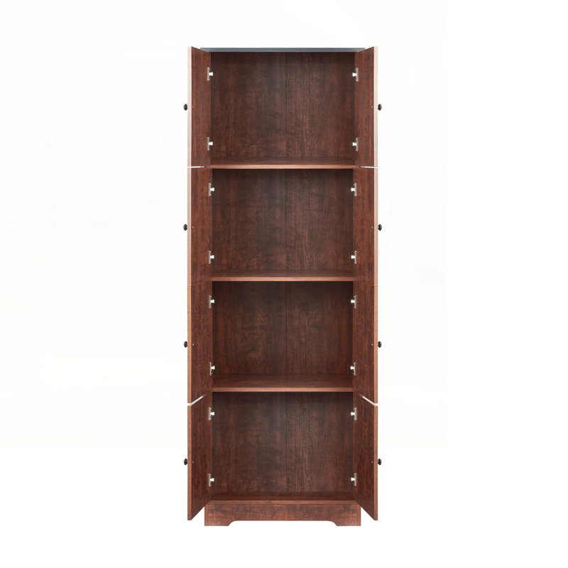 Grande armoire de rangement avec 8 portes et 4 tablettes, Noyer