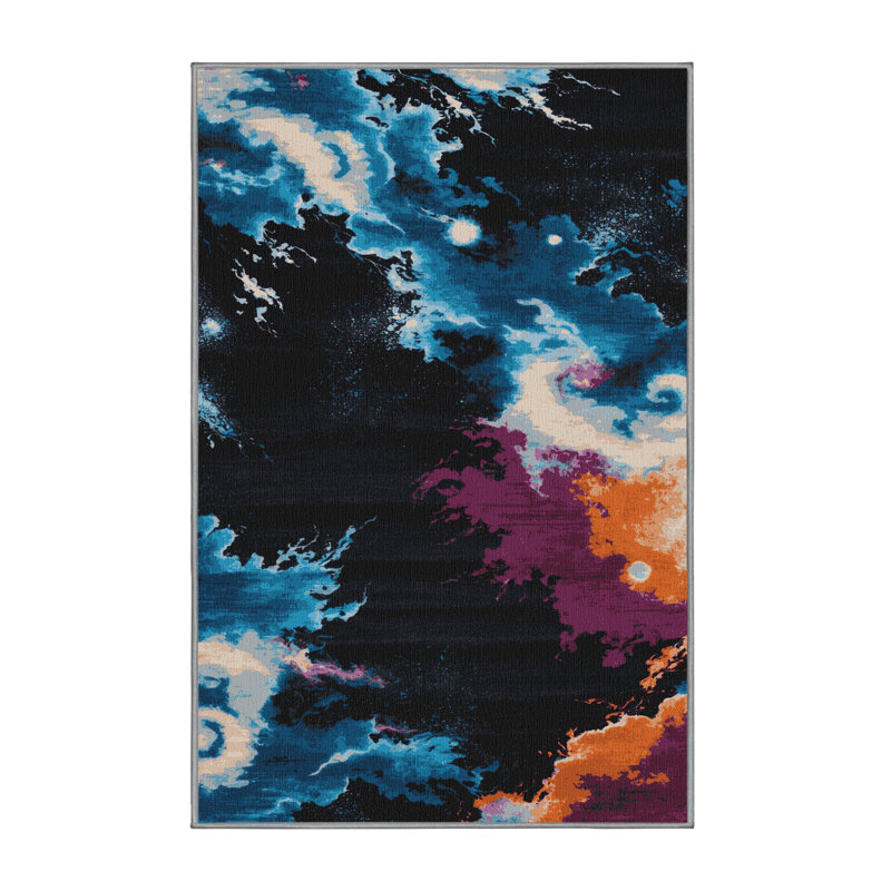 Tapis gris lavable à la machine, Rectangle 7 pi x 9 pi
