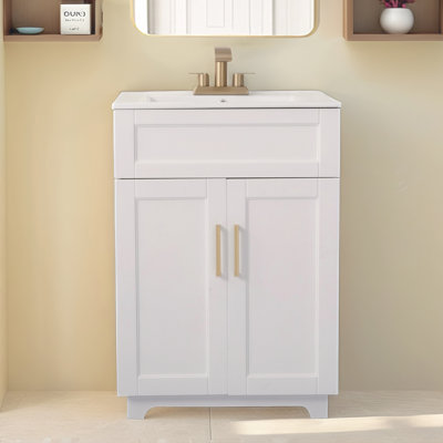 Ensemble de meuble-lavabo simple blanc 24 po
