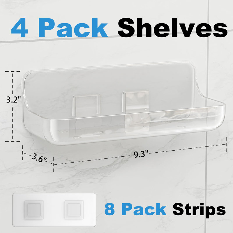 Tablettes de salle de bain en acrylique (transparent)